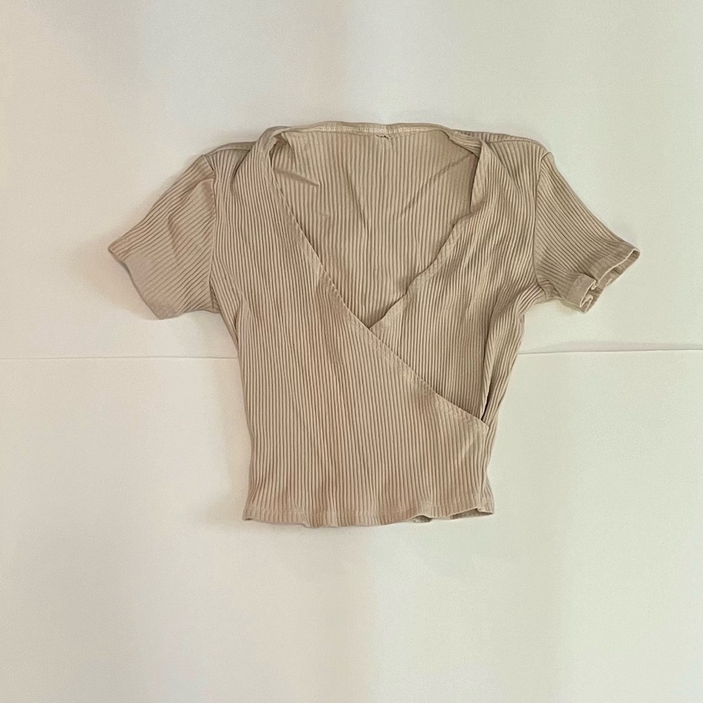 Ribbed Wrap Top